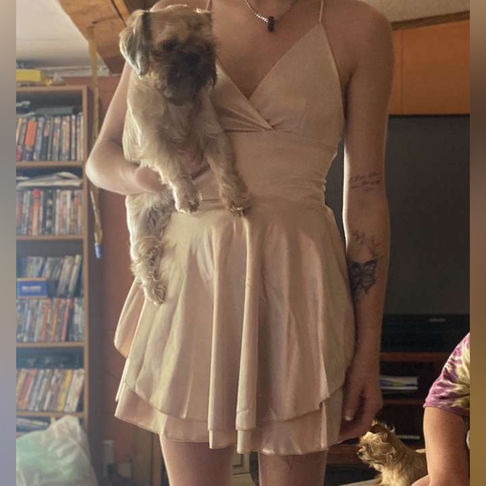 Chic Beige Mini Dress
